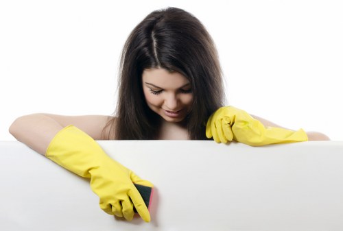 Technician preparing a carpet for steam cleaning