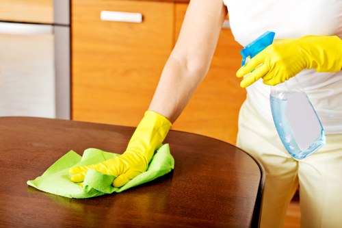 Demonstration of stain removal on fabric with gentle blotting